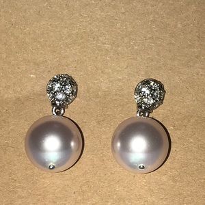 Swarovski Crystal & Simulated Pearl Drop Earrings